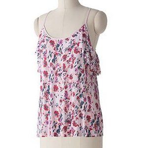 LC Lauren Conrad Floral Ruffle Racerback Cami Top